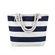 Canvas Striped Beach Bag | https://www.bestnamebadges.com