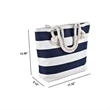 Canvas Striped Beach Bag | https://www.bestnamebadges.com