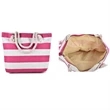 Canvas Striped Beach Bag | https://www.bestnamebadges.com