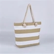 Canvas Striped Beach Bag | https://www.bestnamebadges.com