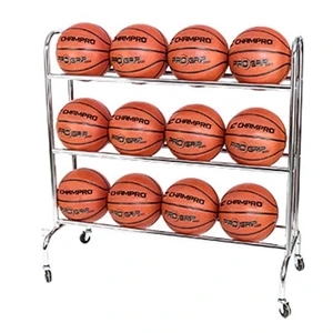 Chrome Finish Ball Rack With Casters