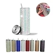 Stainless Steel Rhinestone Tumbler Reusable Water Bottle | https://www.bestnamebadges.com