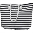 Large Striped Canvas Beach Bag With Cotton Rope Handles | https://www.bestnamebadges.com