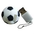 Soccer Shaped PVC Fast USB Drive with Keyring | https://www.bestnamebadges.com