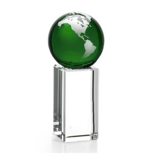 Luz Globe Award - Green/Silver | https://www.bestnamebadges.com