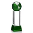 Luz Globe Award on Base - Green/Silver | https://www.bestnamebadges.com
