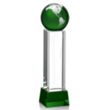 Luz Globe Award on Base - Green/Silver | https://www.bestnamebadges.com