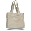 Gusset Cotton Canvas Tote Bag w/ Colored Trims  (14" x 12") | https://www.bestnamebadges.com