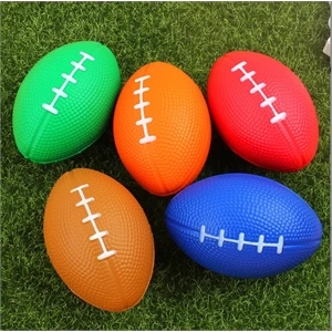 PU Double Color Rugby Football Stress Ball Reliever