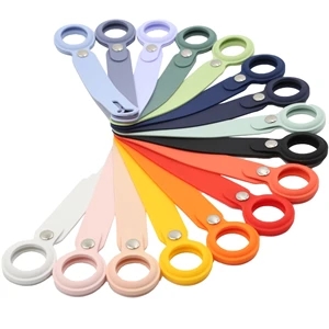 Silicone Air-Tag Holder w/ Button Closure Custom Luggage Tag | https://www.bestnamebadges.com