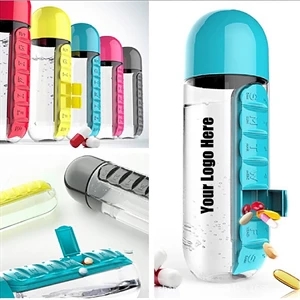 Portable Pill Organizer Water Bottle