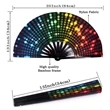 Large Bamboo And Nylon Cloth Folding Hand Rave Fan | https://www.bestnamebadges.com