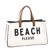 Canvas Tote Bag With Leather Handle | https://www.bestnamebadges.com
