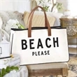 Canvas Tote Bag With Leather Handle | https://www.bestnamebadges.com