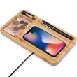 Bamboo Wireless Charger Pad With Phone Holder | https://www.bestnamebadges.com