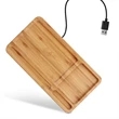 Bamboo Wireless Charger Pad With Phone Holder | https://www.bestnamebadges.com