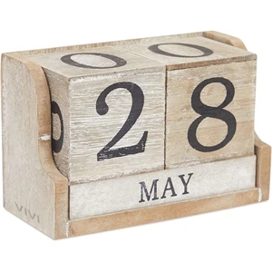 Wooden Perpetual Date Desk Calendar Blocks