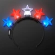 Light Up Stars Headband Red, White & Blue | https://www.bestnamebadges.com