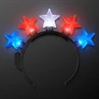 Light Up Stars Headband Red, White & Blue | https://www.bestnamebadges.com