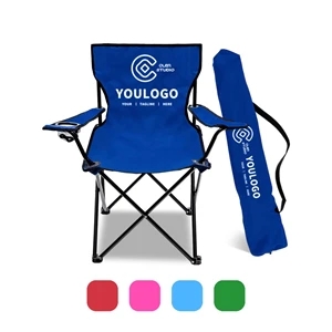 Portable Folding Chair With Arm Rest Cup Holder