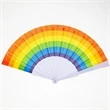 Polyester Folding Rainbow Hand Fan | https://www.bestnamebadges.com