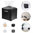 Leather Square Tissue Box Cover | https://www.bestnamebadges.com