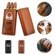 3- Finger Leather Cigar Case with Cutter | https://www.bestnamebadges.com