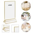 Clear Acrylic Wedding Table Number Holders with Gold Borders | https://www.bestnamebadges.com