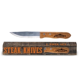 Jumbo Wood Handle Steak Knife Set