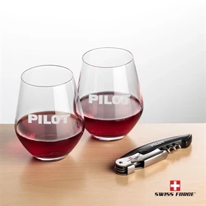 Swiss Force® Opener & Reina Stemless Wine | https://www.bestnamebadges.com