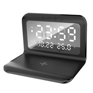 3 In 1 Wireless Charging Station With Digital Alarm Clock