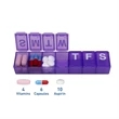 One Week 7-Day Multicolor Transparent  Square Pill Box Case | https://www.bestnamebadges.com