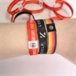 1/2 Sublimated Elastic Event Wristband Customizable Woven | https://www.bestnamebadges.com