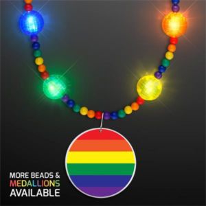 Bright Beads Rainbow Party Necklace with Medallion