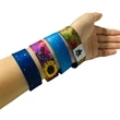 1" Sublimated Elastic Event Wristband w/ Customizable Woven | https://www.bestnamebadges.com