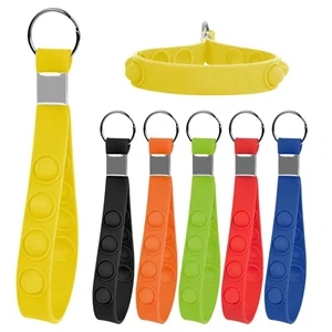 Silicone Wristband Pop Keychain
