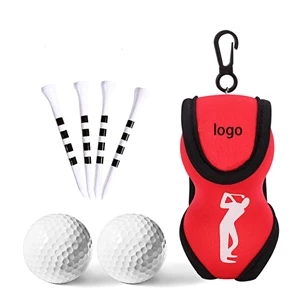 Neoprene Golf Ball Clip Pouch Pocket Set