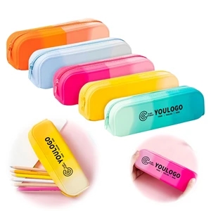 Colorful Gradient Silicone Pencil Pouch Case
