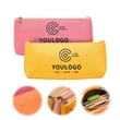 Solid Color PU Lattice Texture Stationery Bag Pencil Case | https://www.bestnamebadges.com