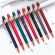 Color Chrome Retractable Ballpoint Pen with Screen Stylus | https://www.bestnamebadges.com