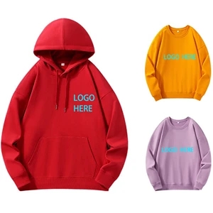 Cotton-Blend Fleece Hooded Crewneck Sweatshirt