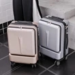 Business Travel Boarding Suitcase With Wheels Rolling | https://www.bestnamebadges.com