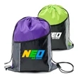 Premium Cinch Drawstring Backpack w Side Mesh Pocket 14"x18" | https://www.bestnamebadges.com