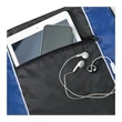 Tri-Color Drawstring Backpack w Earphone Slot & Front Pocket | https://www.bestnamebadges.com