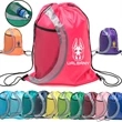 Heavy Duty Drawstring Cinch Backpack Side Mesh Pocket 15"x18 | https://www.bestnamebadges.com