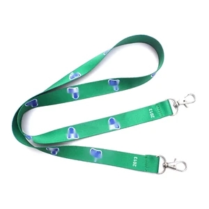Custom Double Clips Polyester Lanyards