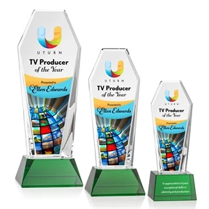 Romford VividPrint™ Award on Base - Green | https://www.bestnamebadges.com