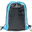 Tri-Color Drawstring Backpack w Earphone Slot & Front Pocket | https://www.bestnamebadges.com