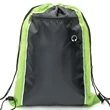 Tri-Color Drawstring Backpack w Earphone Slot & Front Pocket | https://www.bestnamebadges.com