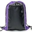 Tri-Color Drawstring Backpack w Earphone Slot & Front Pocket | https://www.bestnamebadges.com